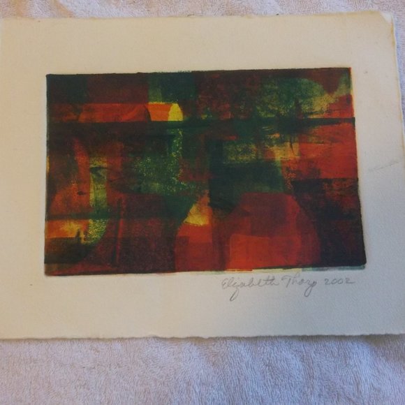 Abstract Fine Art Monoprint Handprinted Wall Art - Picture 1 of 5